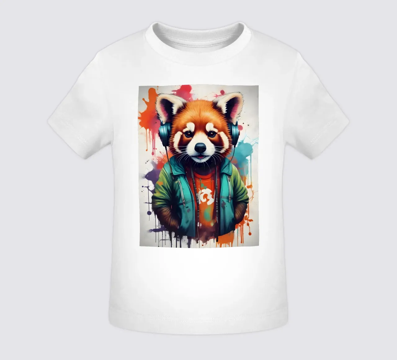 Panda rosso in cuffia maglietta neonato da MakArena