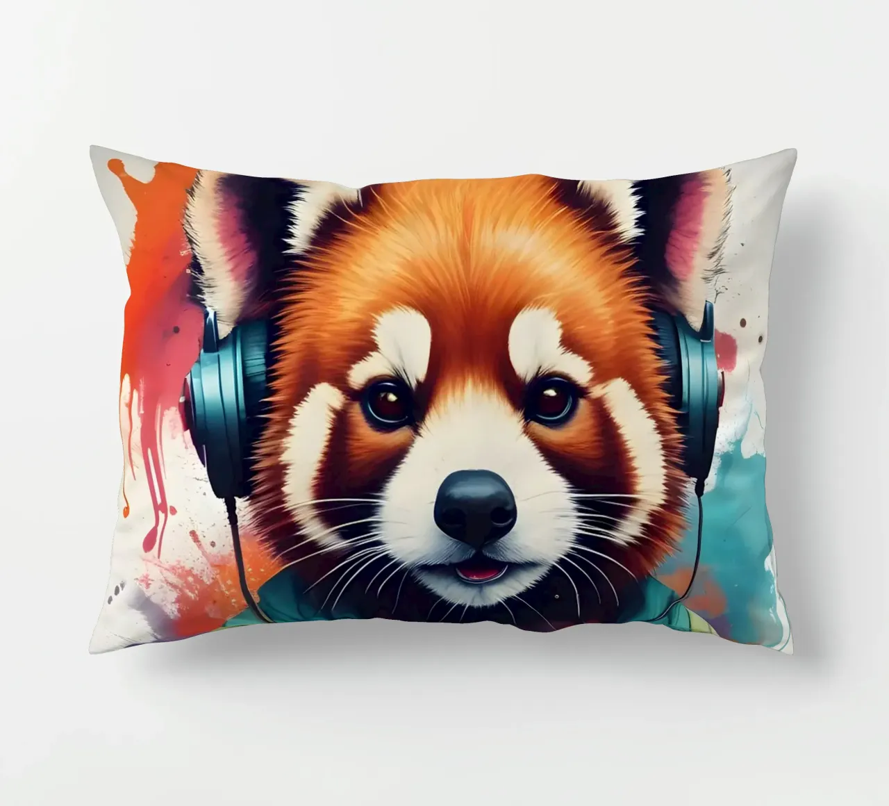 Panda rosso in cuffia cuscino da MakArena