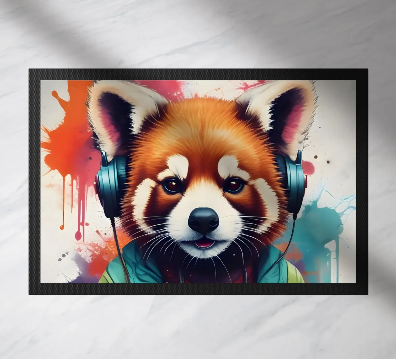 Panda rosso in cuffia zerbino da MakArena