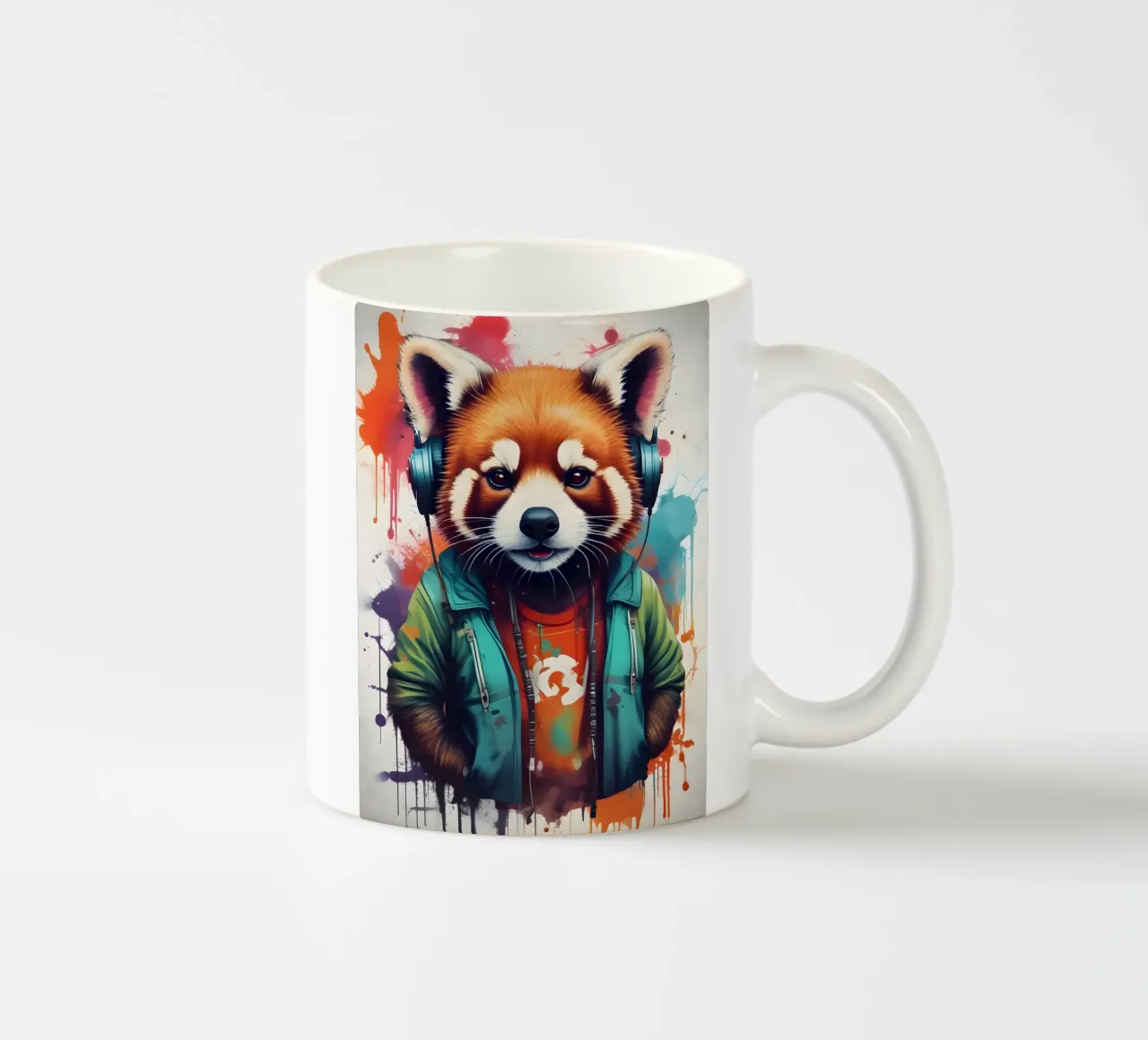 Panda rosso in cuffia tazza in ceramica da MakArena