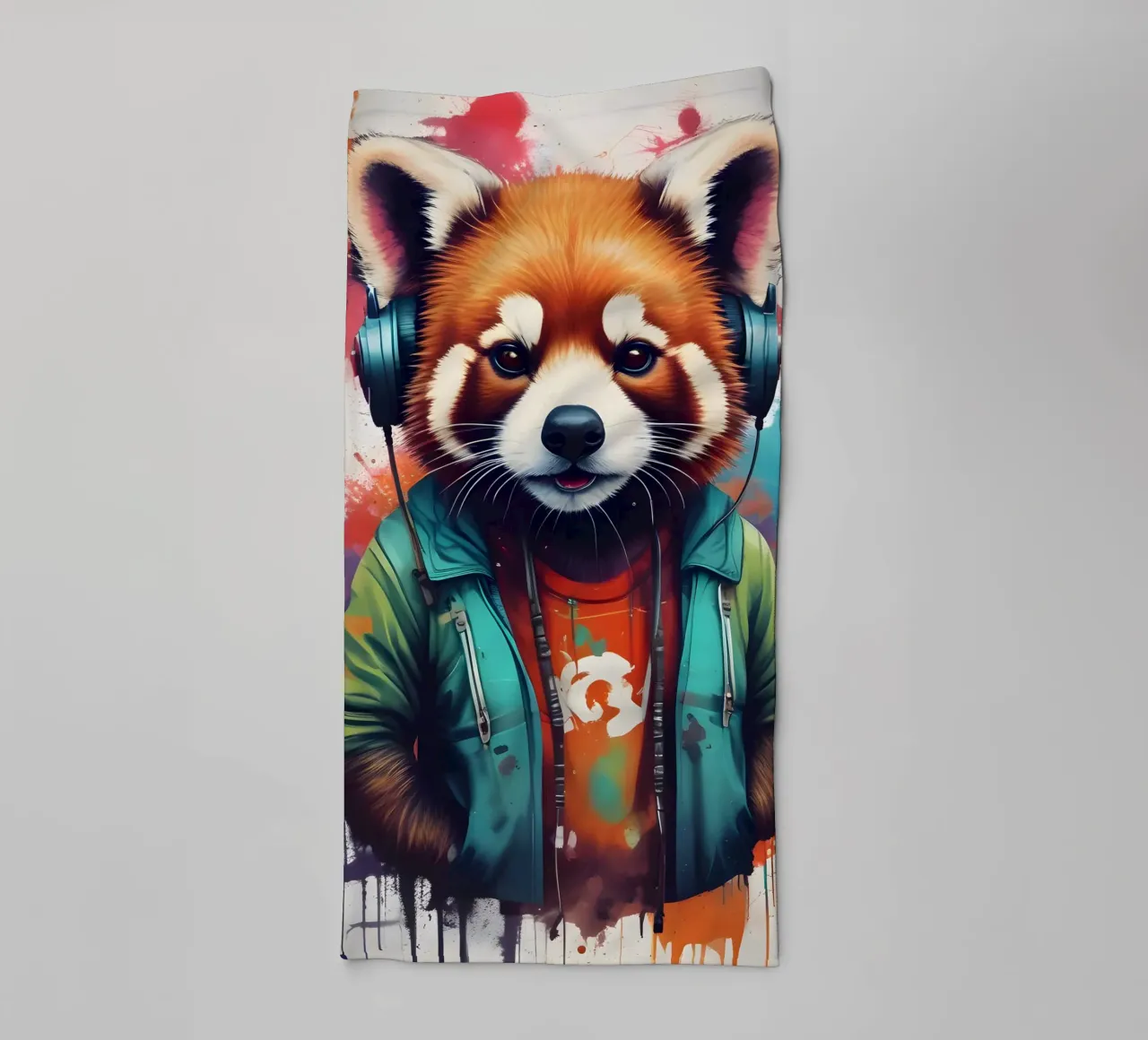 Panda rosso in cuffia asciugamano da bagno da MakArena