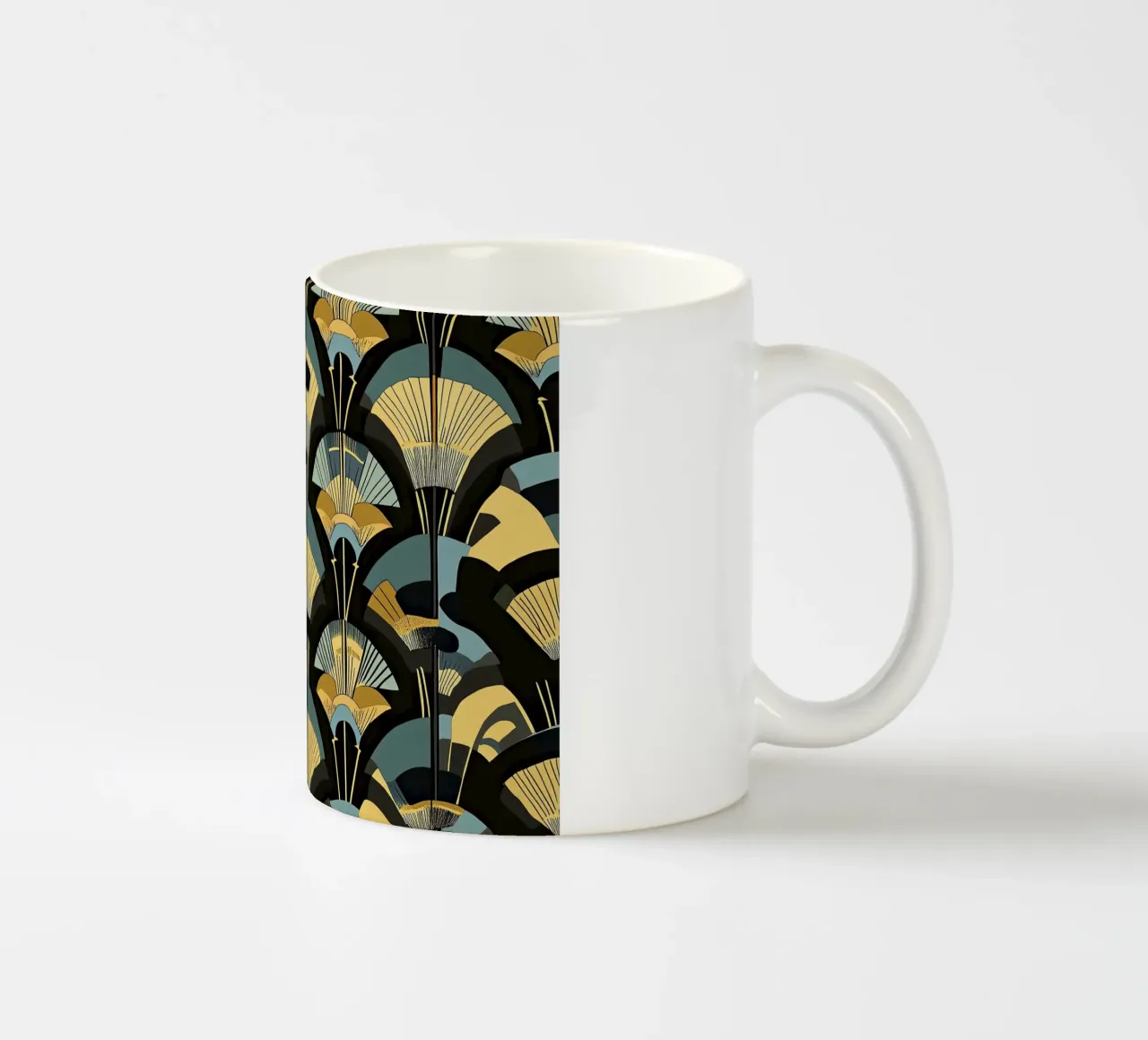 Art Deco "Opulent Symmetry" tazza in ceramica da Golden Era