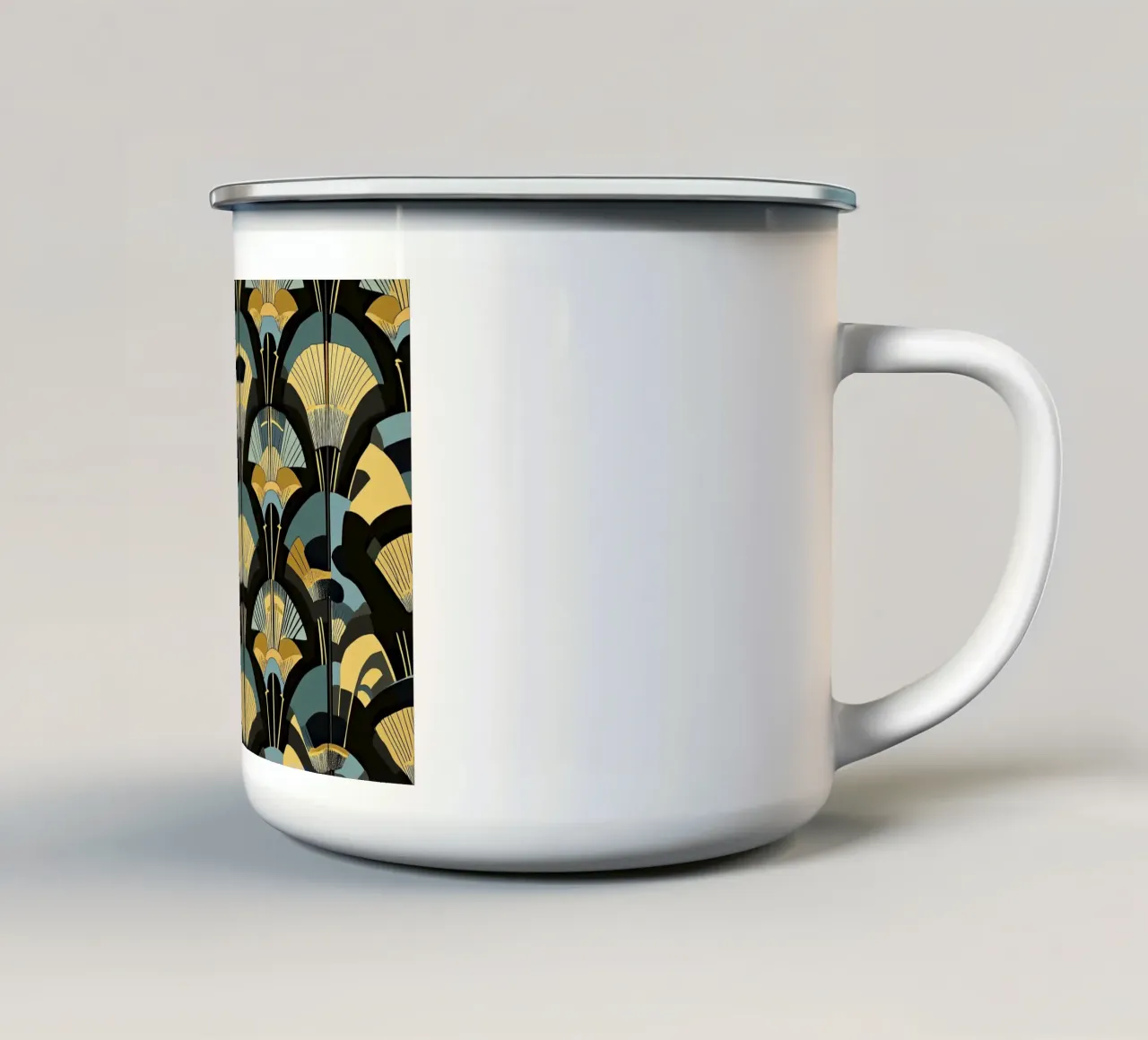 Art Deco "Opulent Symmetry" tazza in smalto da Golden Era