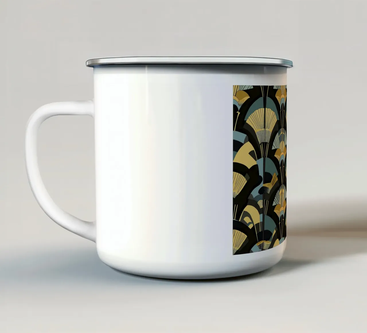 Art Deco "Opulent Symmetry" tazza in smalto da Golden Era
