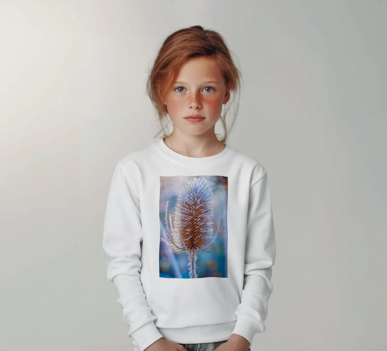 Teasel selvatico coperto di brina in inverno felpa bambino da Marcus Beckert | Fotografie