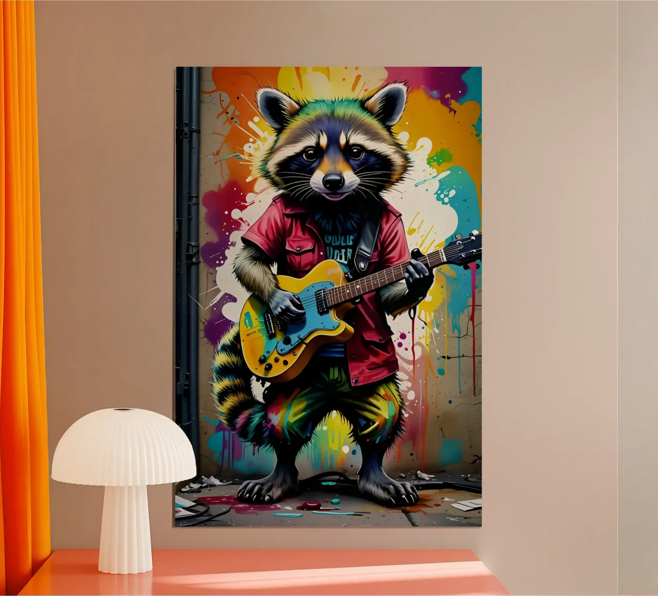 Waschbär spielt Gitarre Poster von MakArena