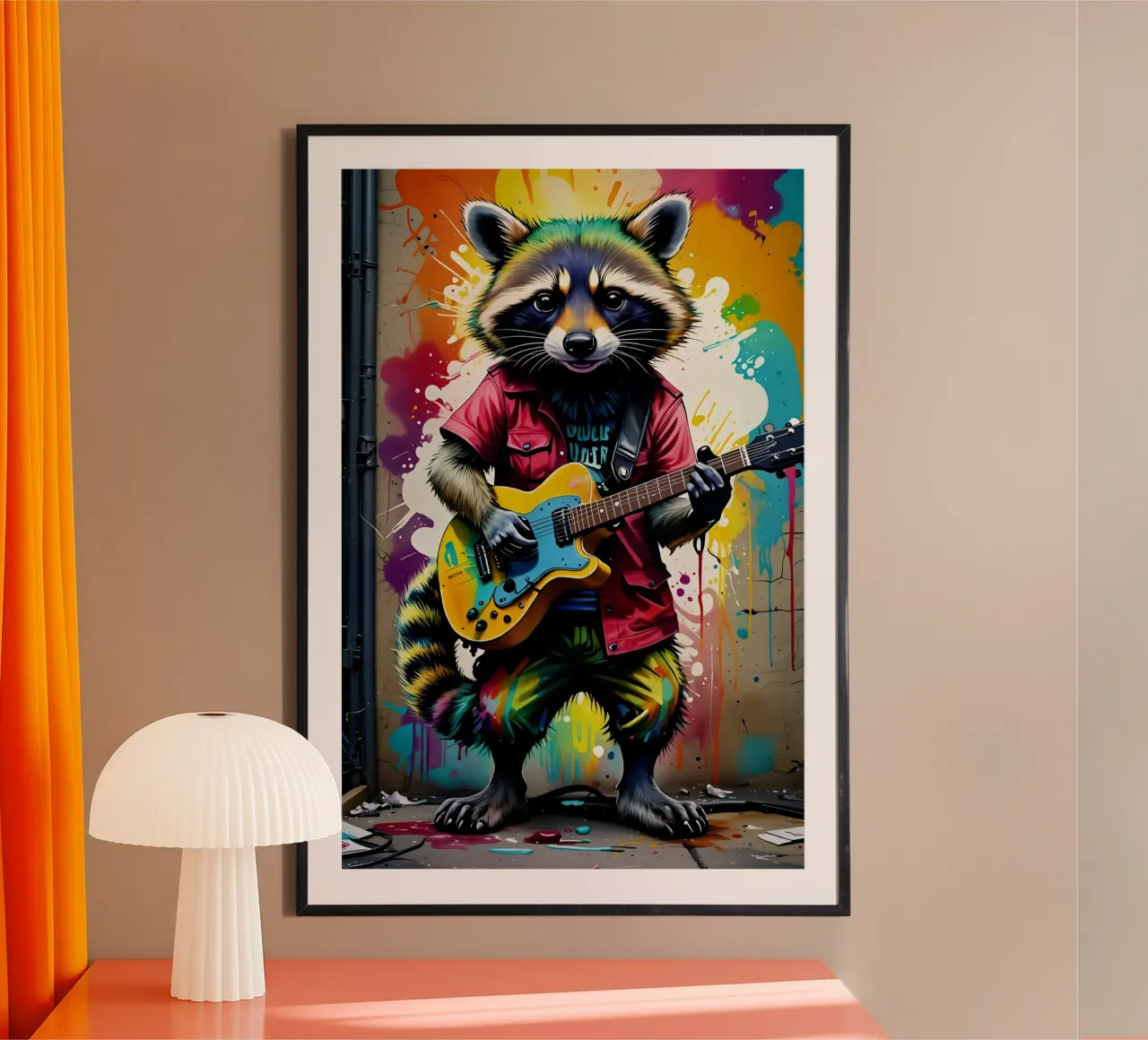 Waschbär spielt Gitarre Poster von MakArena