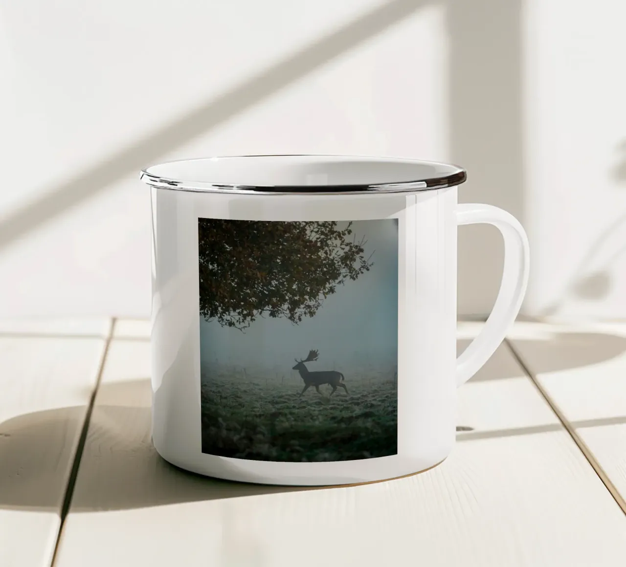 Maschio di daino tazza in smalto da Tom's Wildlife