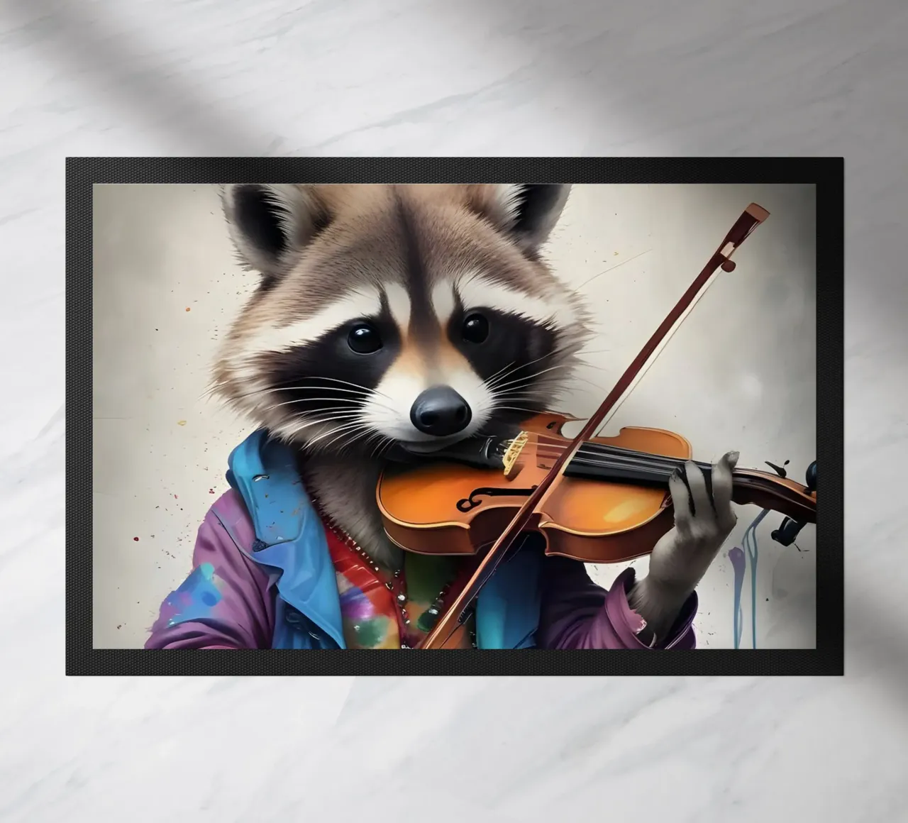 Mapache toca el violín felpudo de MakArena