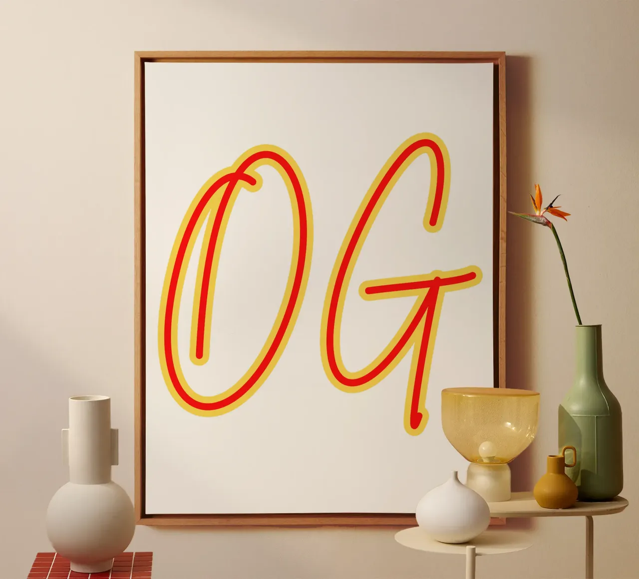 OG_RED_YELLOW canvas with Floater frame by Crypto_Jungle