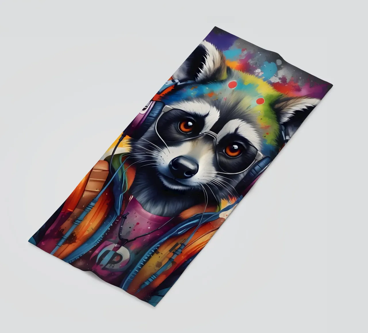 Procione in cuffia telo mare da MakArena