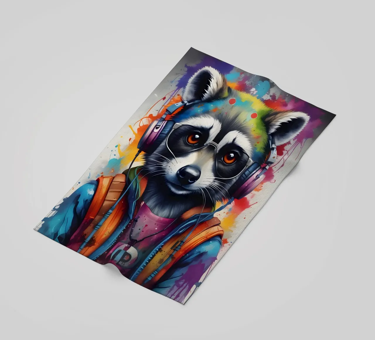 Procione in cuffia telo mare da MakArena