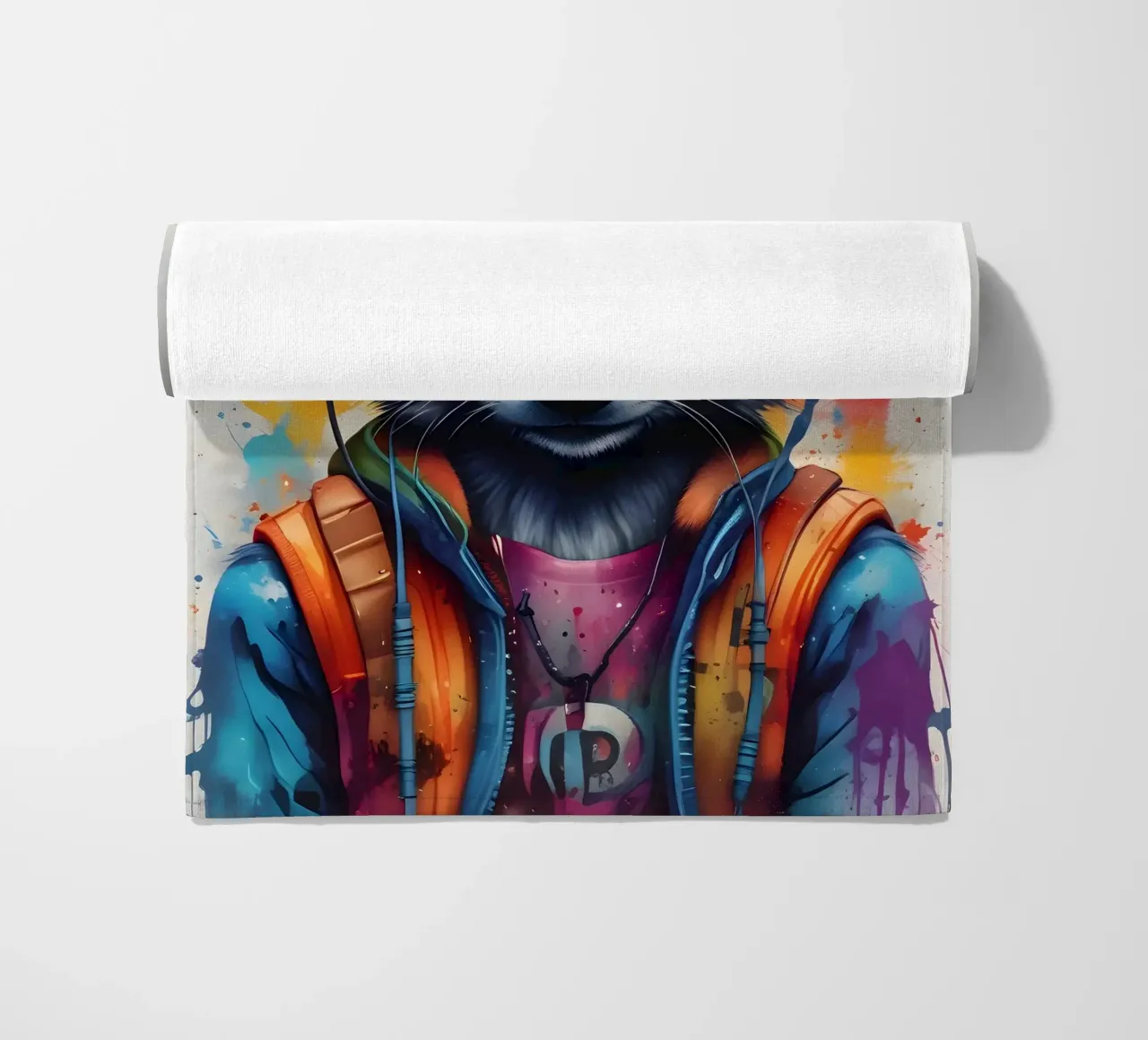 Procione in cuffia telo mare da MakArena