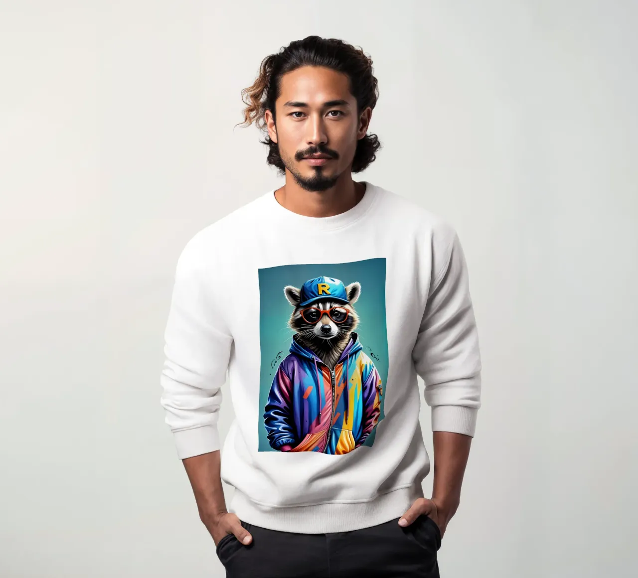 Mapache en traje deportivo sudadera de MakArena