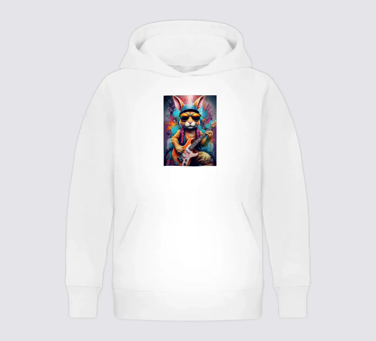 Konijn speelt gitaar kinder hoodie van MakArena