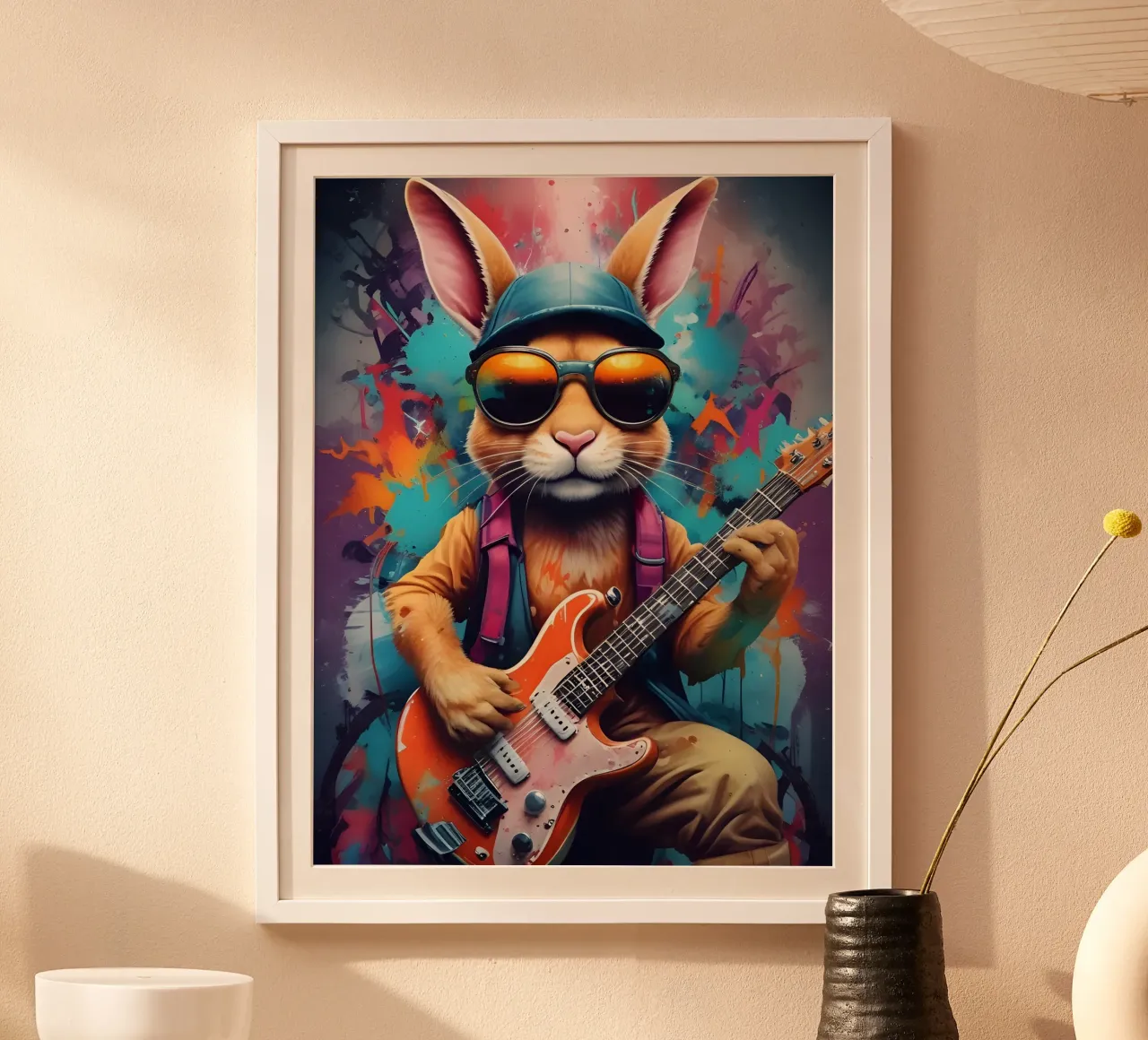 Kaninchen spielt die Gitarre Poster von MakArena