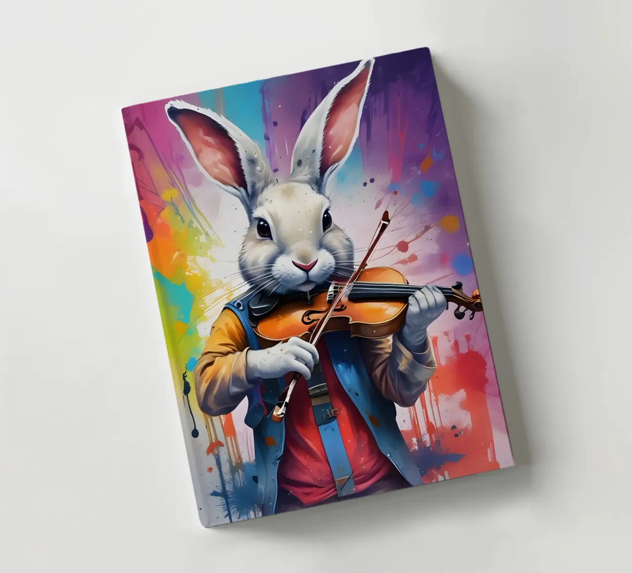 Rabbit play violin notebook by MakArena