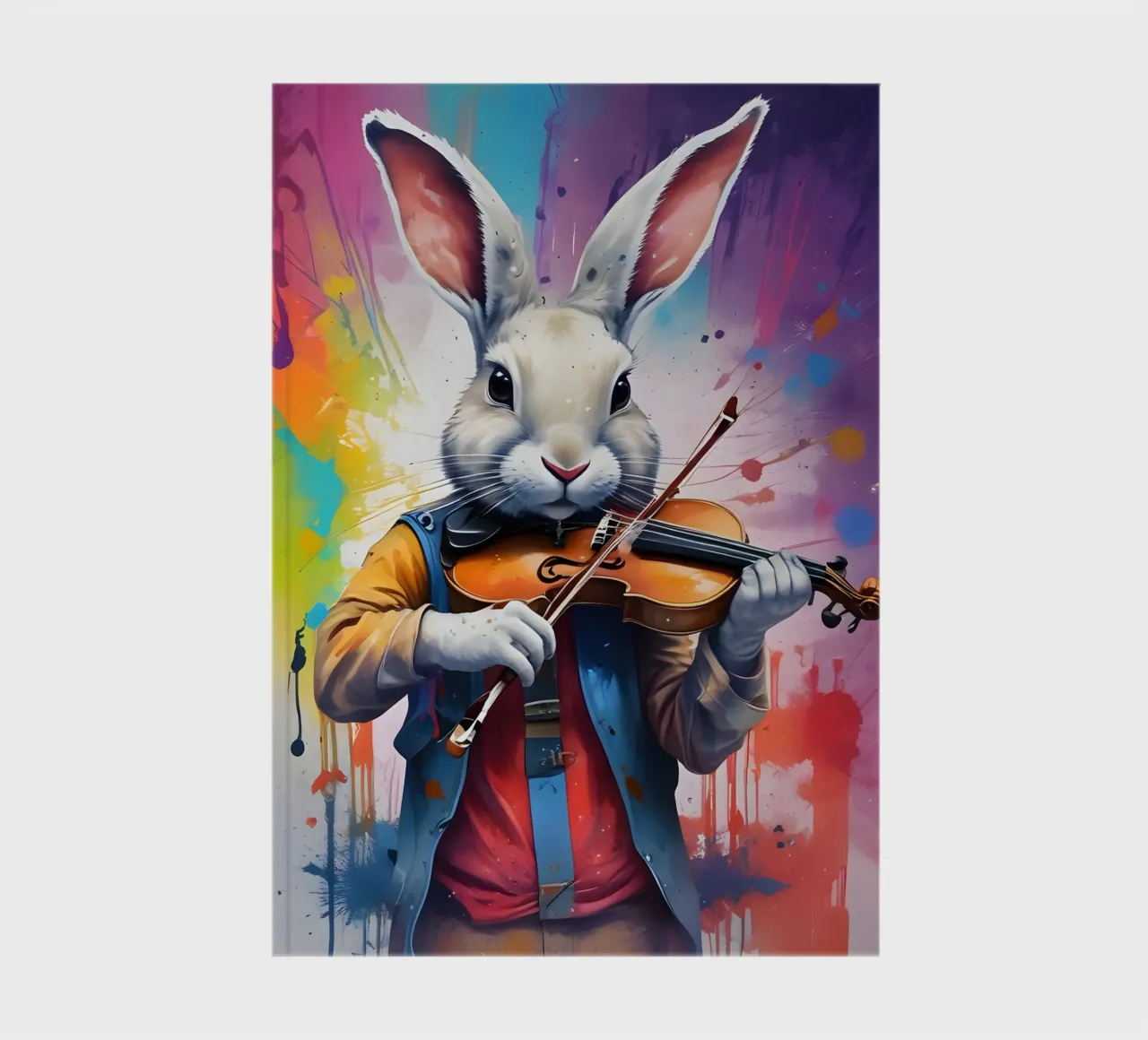 Rabbit play violin notebook by MakArena