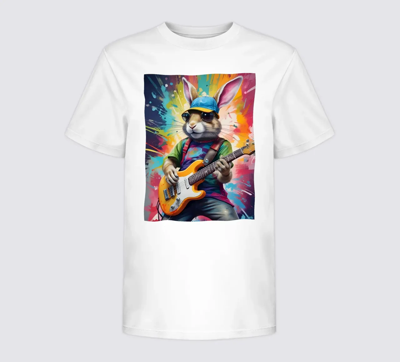Rabbit play guitar kids t-shirt by MakArena