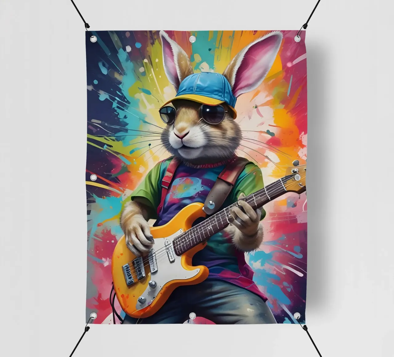 Rabbit play guitar pvc cover by MakArena