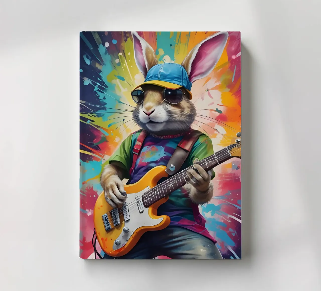 Rabbit play guitar notebook by MakArena