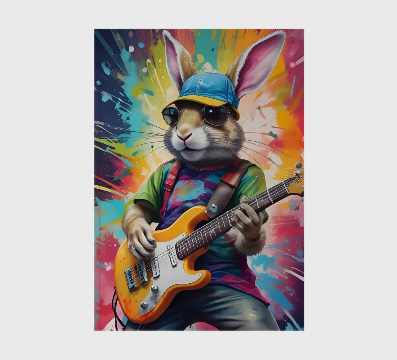 Rabbit play guitar notebook by MakArena