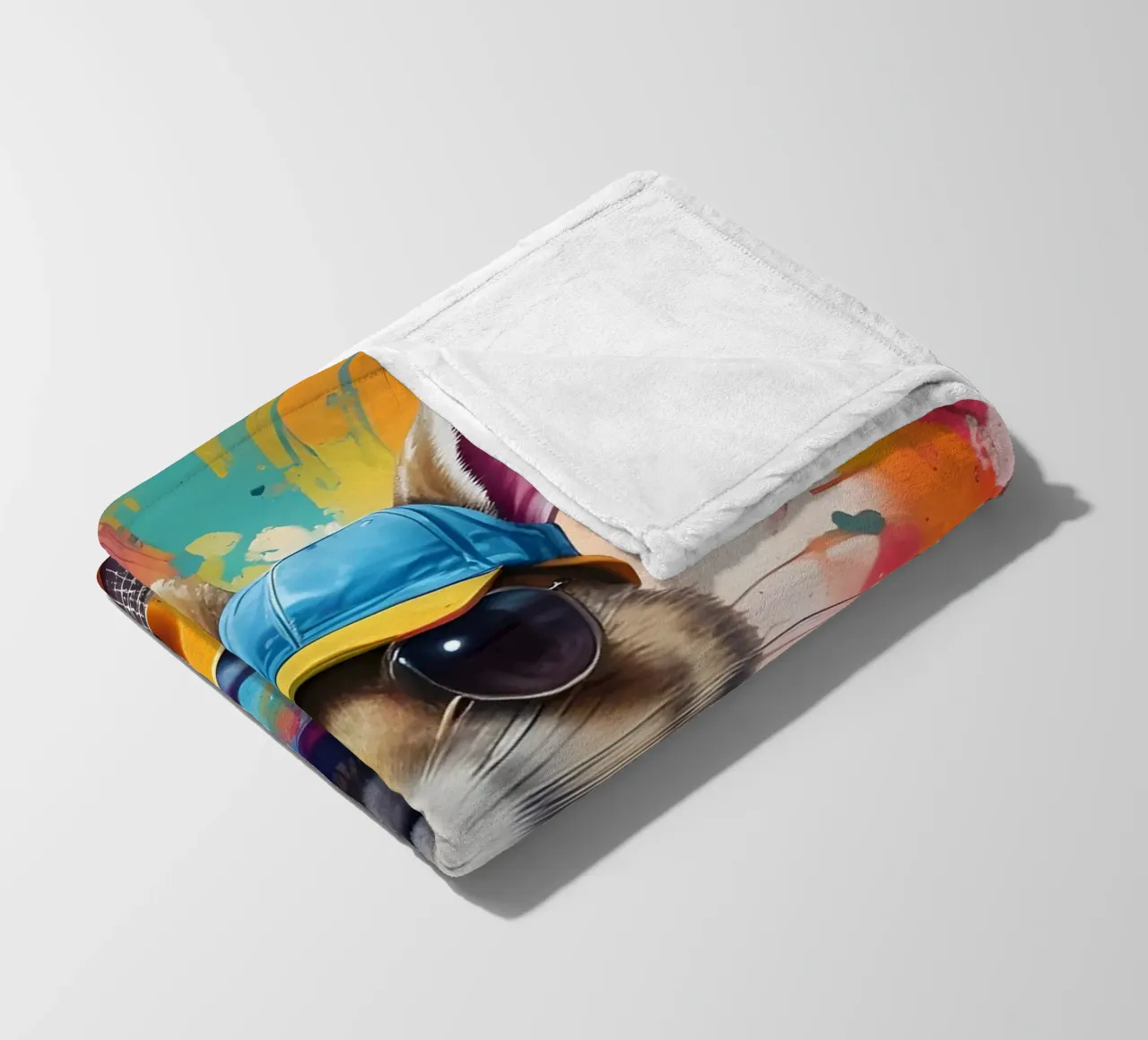 Rabbit play guitar fleece blanket by MakArena