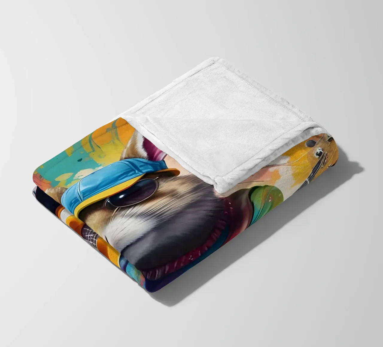 Rabbit play guitar fleece blanket by MakArena