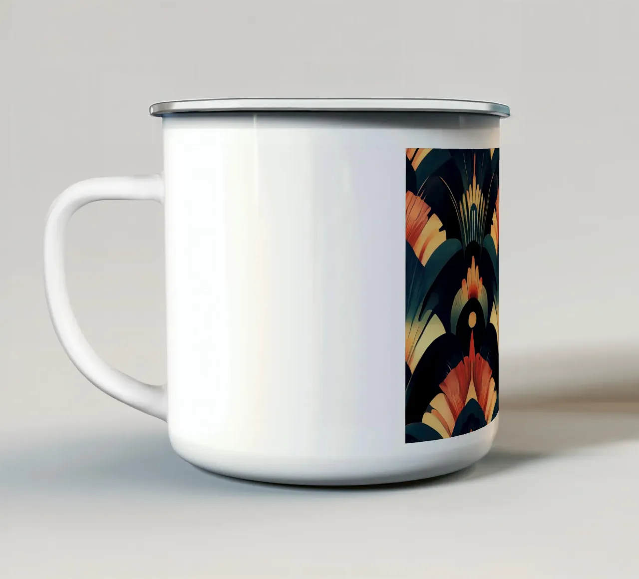 Art Deco "Glamour in Motion" tazza in smalto da Golden Era