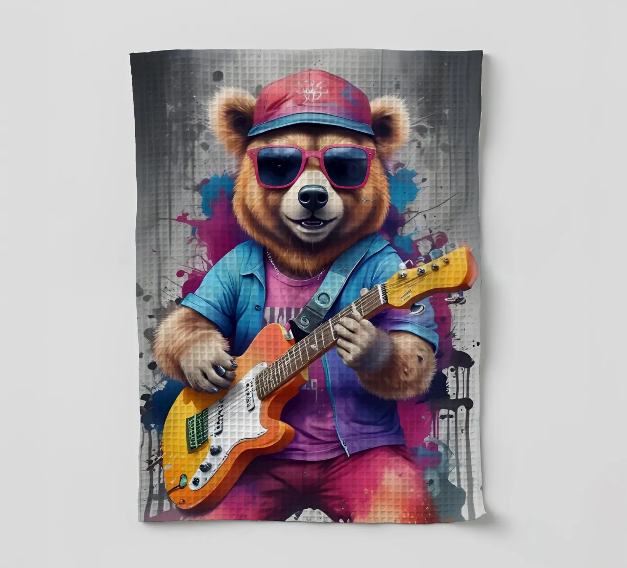 L'orso rosa suona la chitarra canovaccio da cucina da MakArena