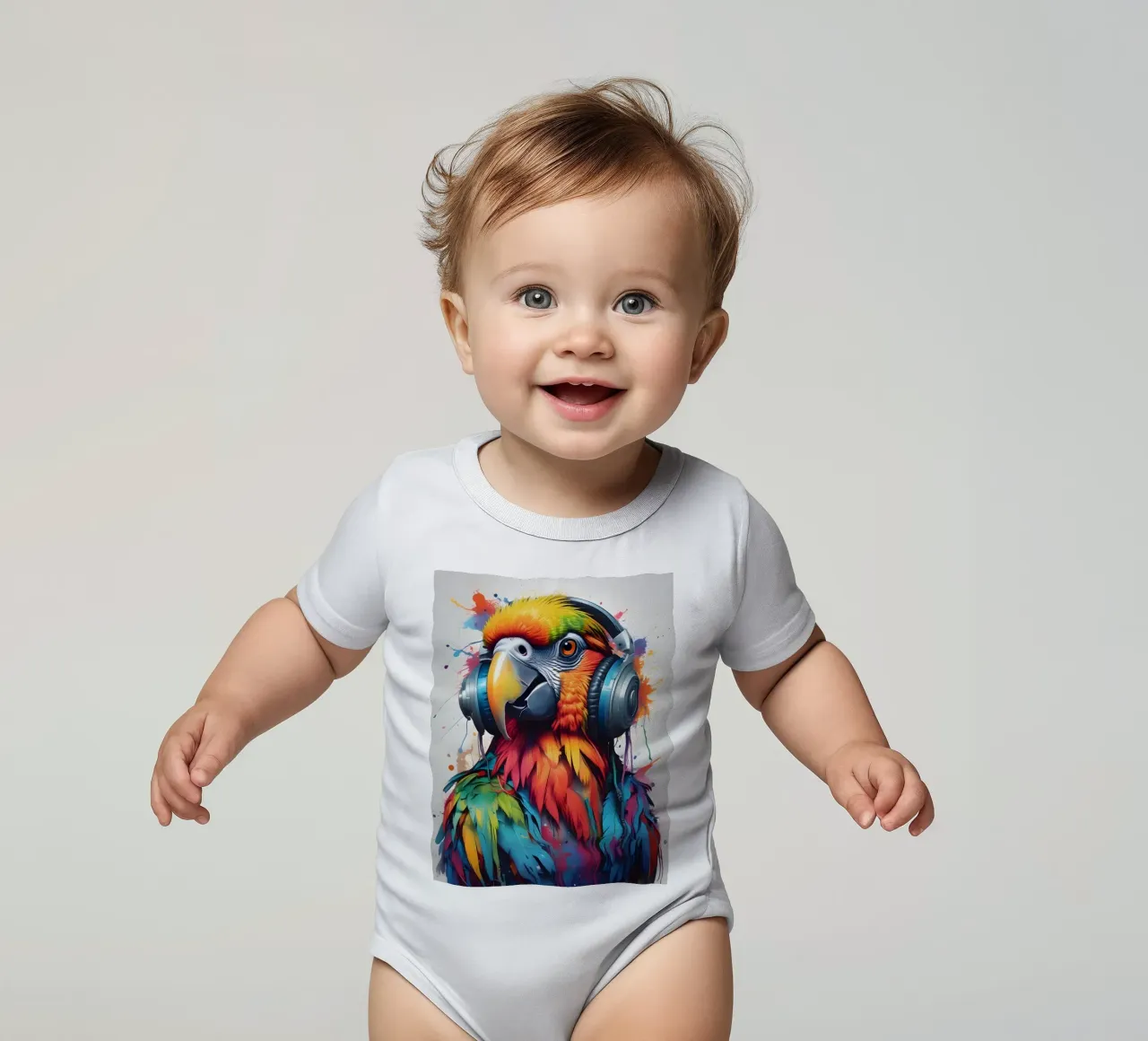 Pappagallo in cuffia body neonato maniche corte da MakArena