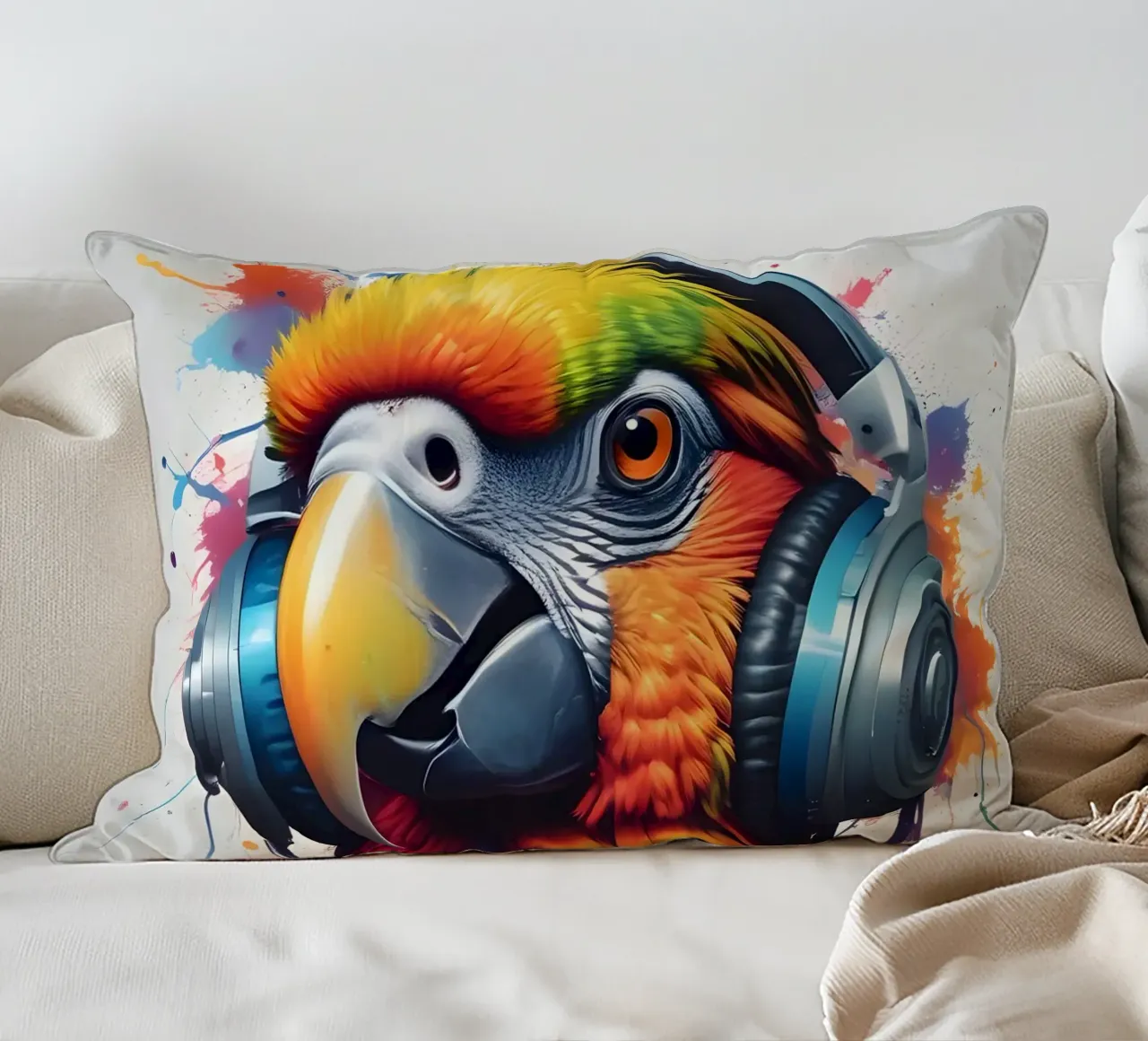 Pappagallo in cuffia cuscino da MakArena