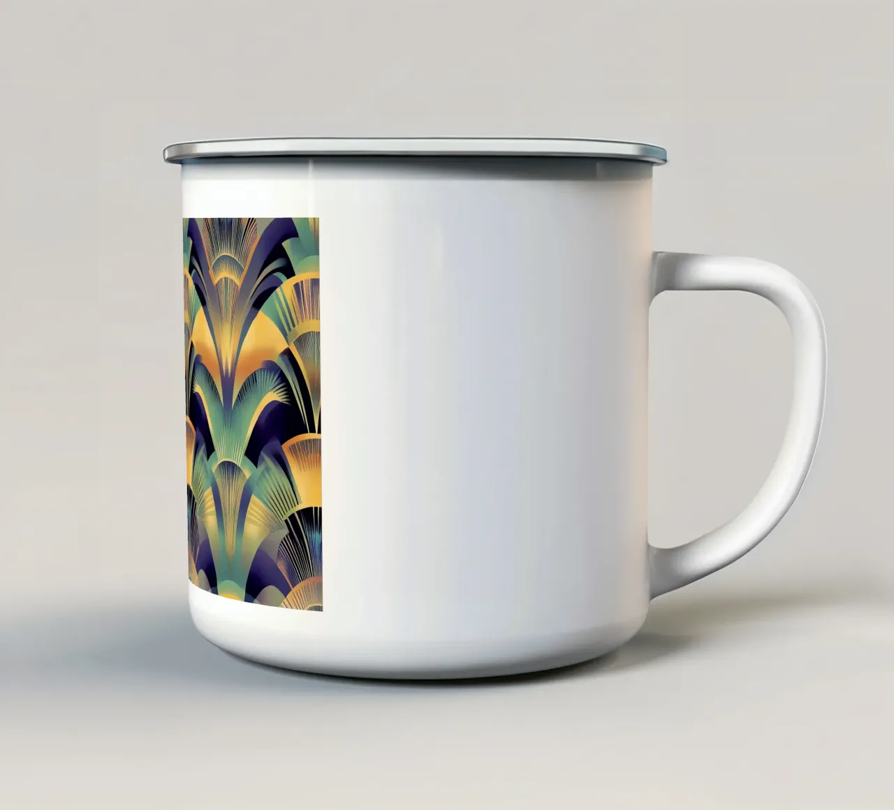 Art Deco "Retro Radiance" tazza in smalto da Golden Era