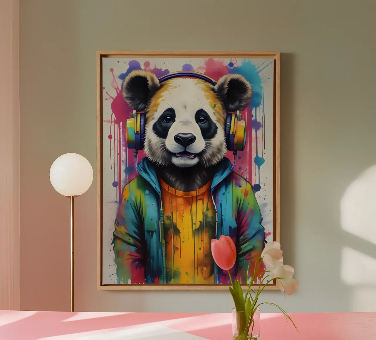Musica per panda tela con Cornice a cassetta da MakArena