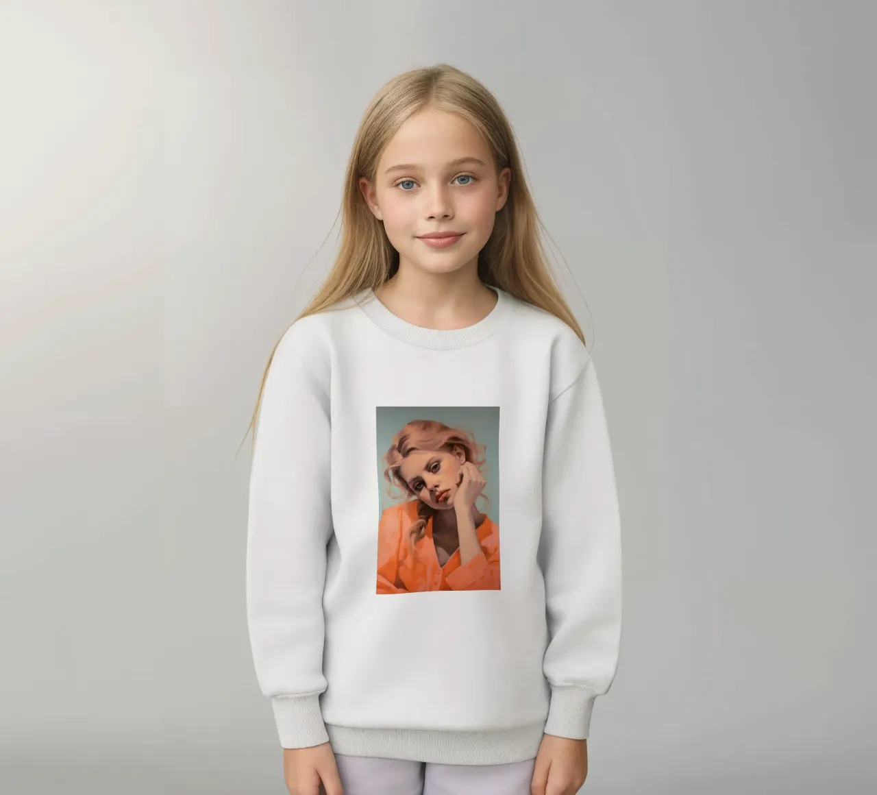 Pose décontractée sweat enfant de Carinaprint