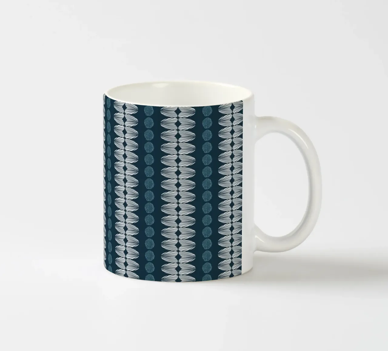 Botanico astratto, petrolio, azzurro, bianco, scandinavo tazza in ceramica da LAPIS-Design