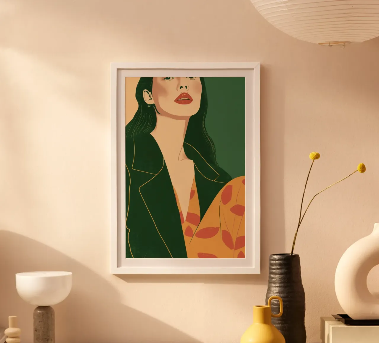 Moda femminile figurativa poster con telaio in alluminio da Carinaprint