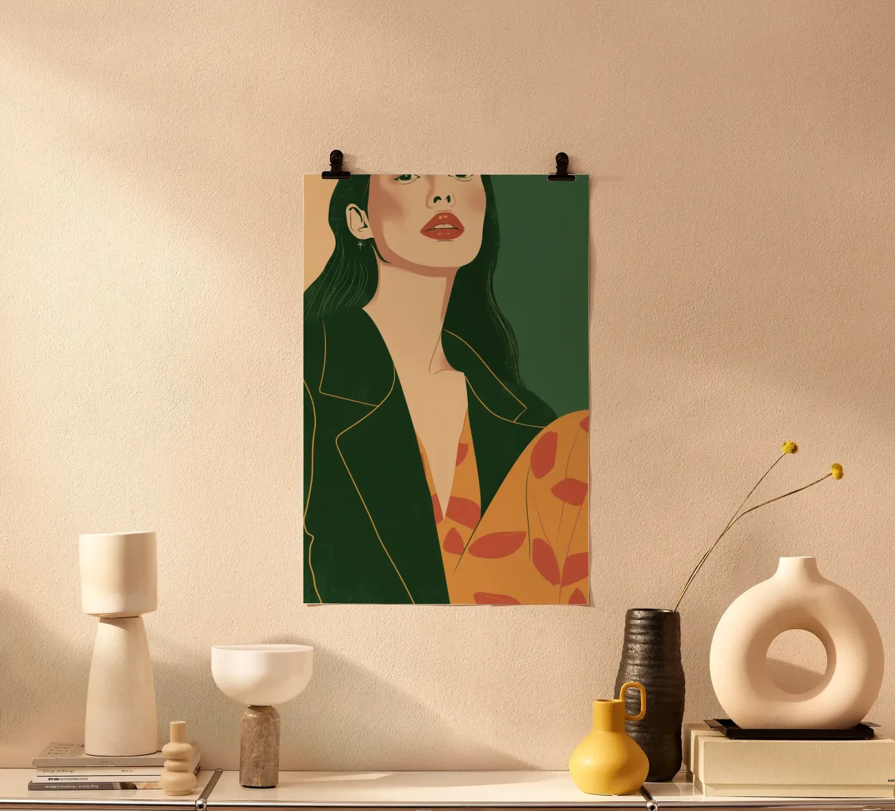 Moda femminile figurativa poster con telaio in alluminio da Carinaprint