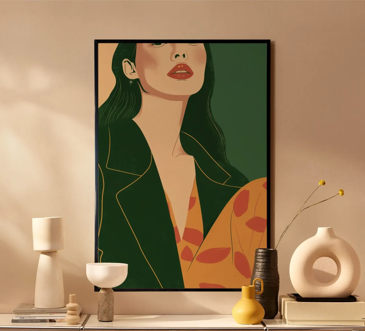 Moda femminile figurativa poster con telaio in alluminio da Carinaprint