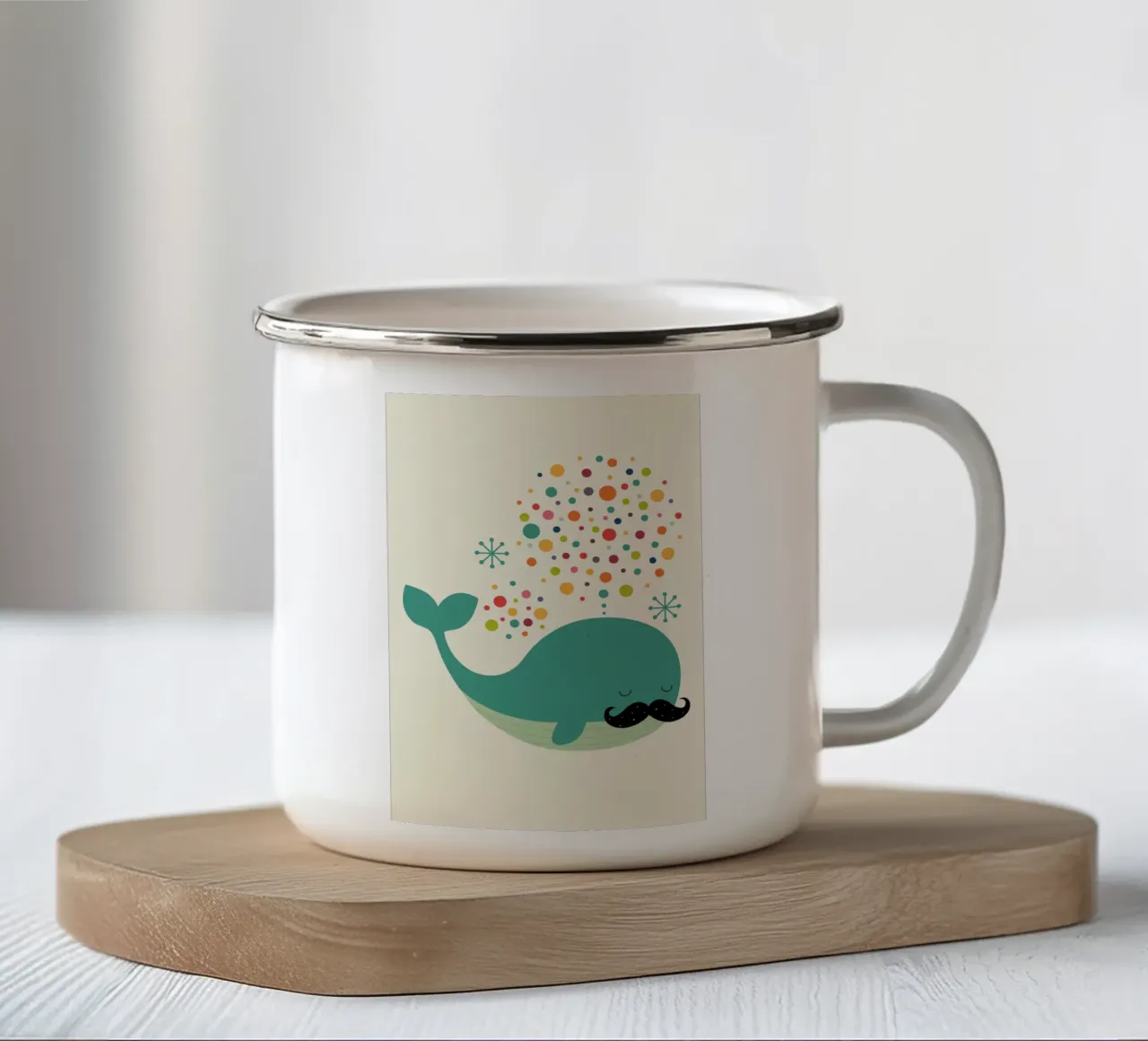 Ballena de fuego taza de esmalte de Andy Westface