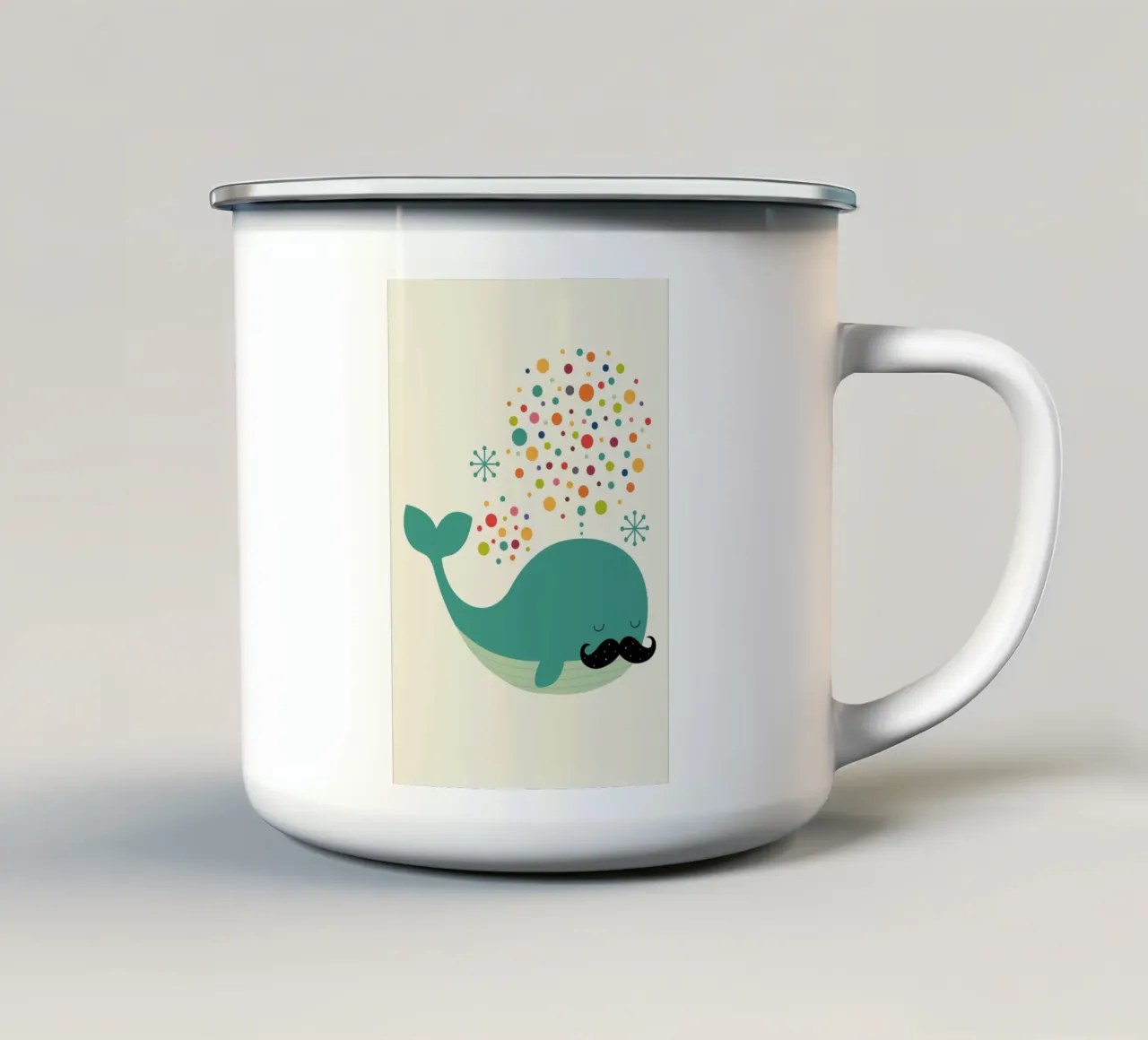 Ballena de fuego taza de esmalte de Andy Westface