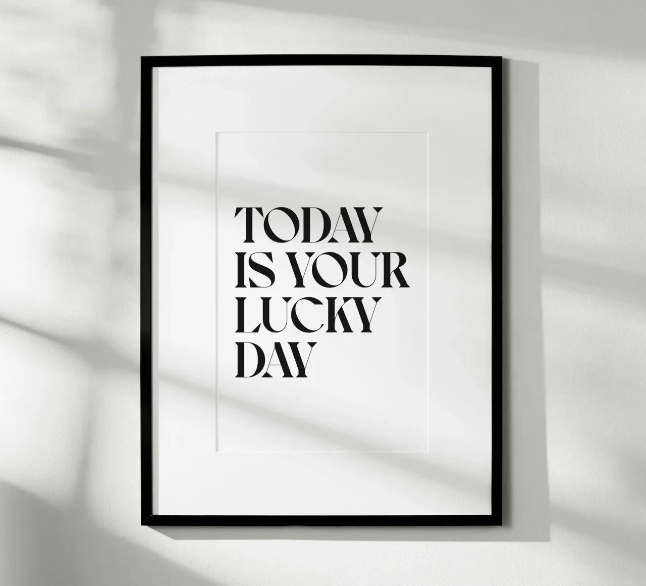 OGGI È IL TUO GIORNO FORTUNATO poster con telaio in legno da n.4