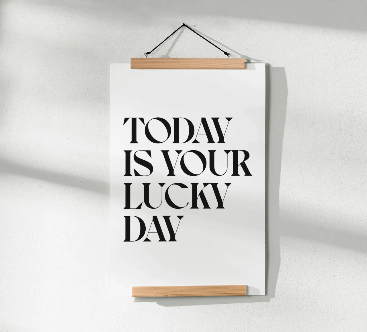 OGGI È IL TUO GIORNO FORTUNATO poster con telaio in legno da n.4