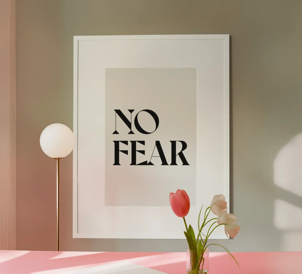 NESSUNA PAURA poster con telaio in alluminio da n.4