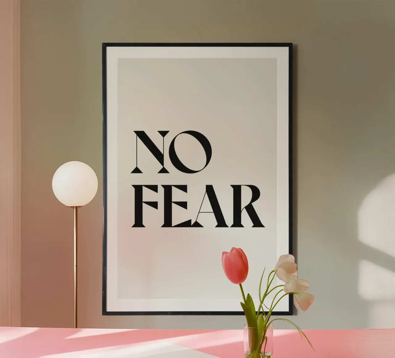 NESSUNA PAURA poster con telaio in alluminio da n.4