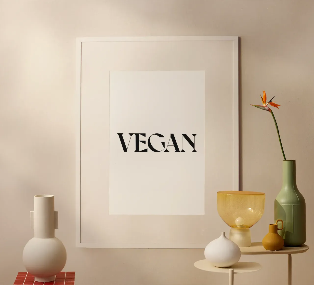 VEGANO poster con telaio in alluminio da n.4
