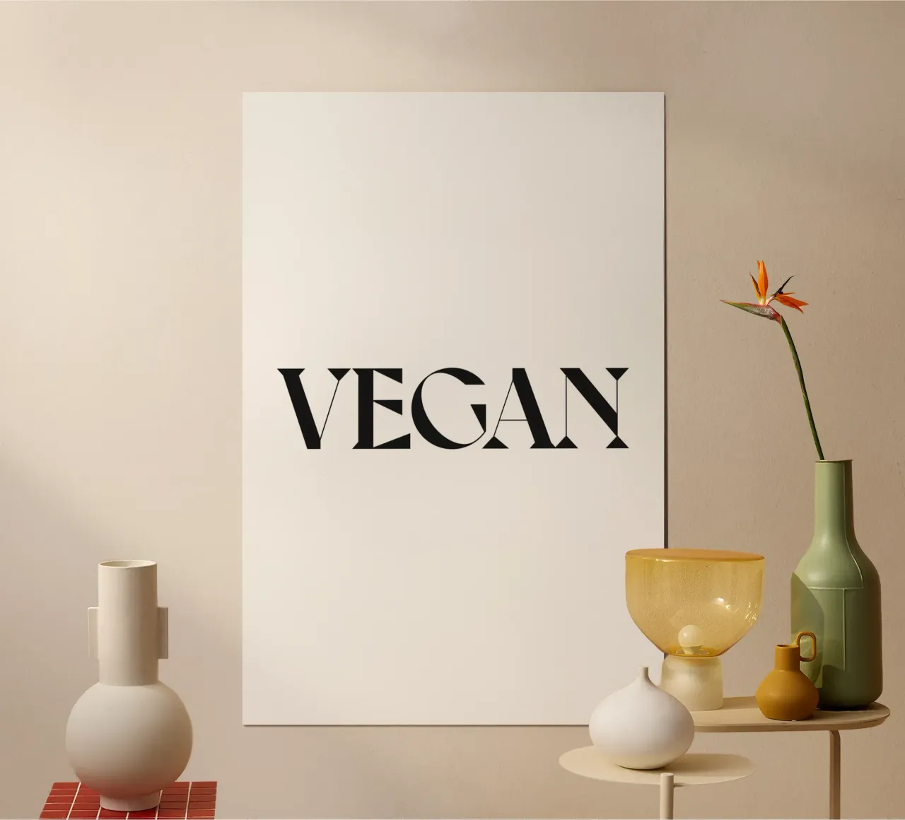 VEGANO poster con telaio in alluminio da n.4
