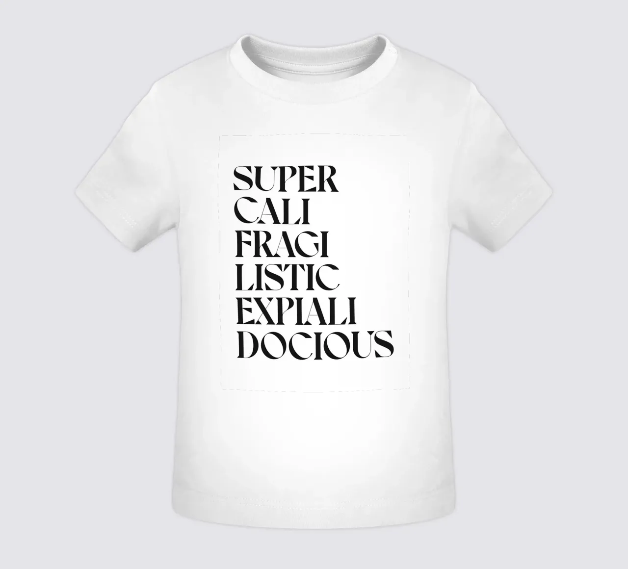 SUPERCALIFRAGILISTICEXPIALIDOCIOUS maglietta neonato da n.4
