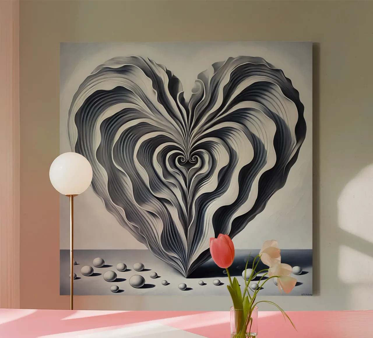 Hart canvas met Baklijst van nomad