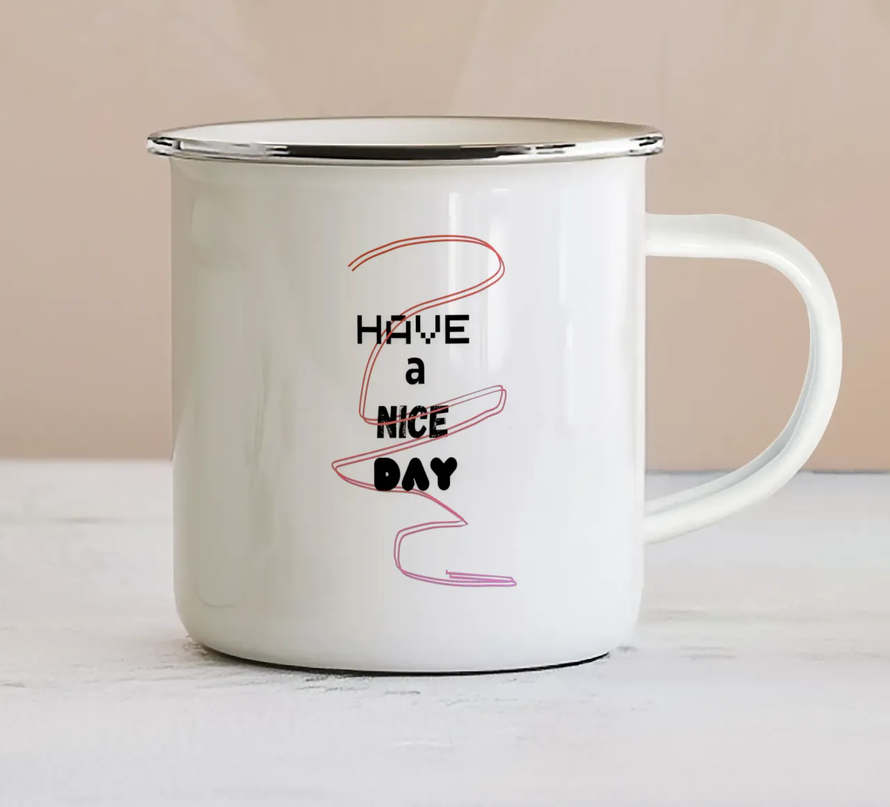 XL_Have a Nice Day taza de esmalte de Crypto_Jungle
